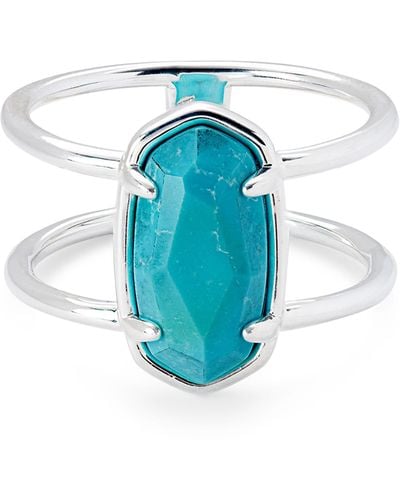 Kendra Scott Elyse Sterling Silver Double Band Ring - Blue