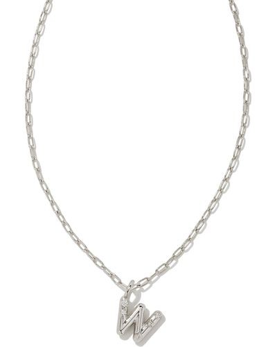 Kendra Scott Crystal Letter W Silver Short Pendant Necklace - Metallic