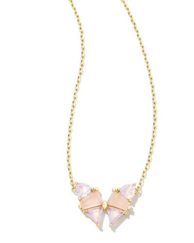 Kendra Scott Blair Gold Butterfly Pendant Necklace - White