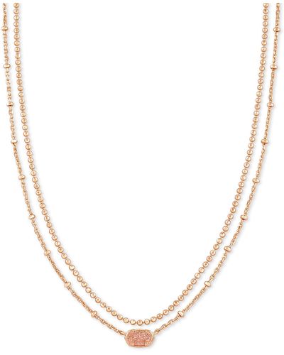 Kendra Scott Emilie Rose Gold Multi Strand Necklace - Natural