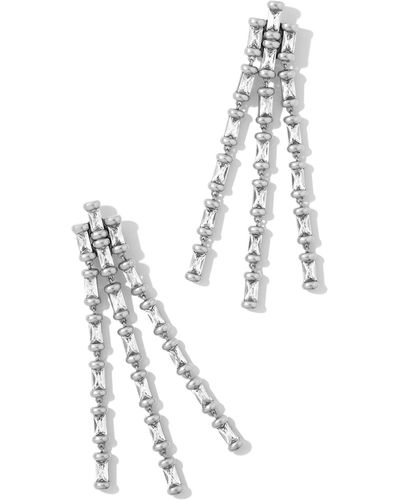 Kendra Scott Ember Vintage Silver Crystal Statement Earrings - White