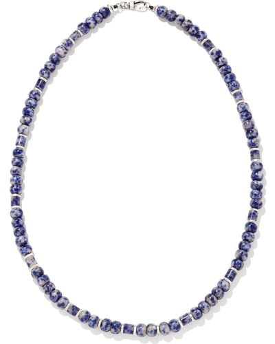 Kendra Scott Conrad Oxidized Sterling Silver Long Strand Necklace - Blue