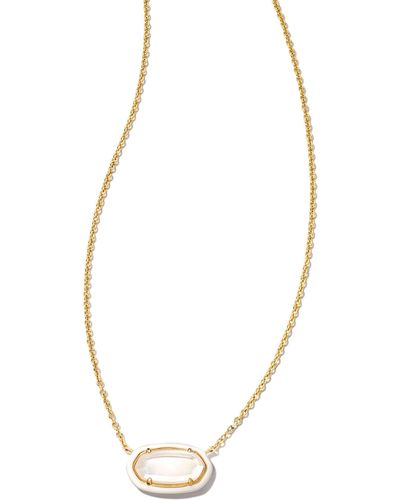 Kendra Scott Elisa Gold Enamel Framed Short Pendant Necklace - Metallic