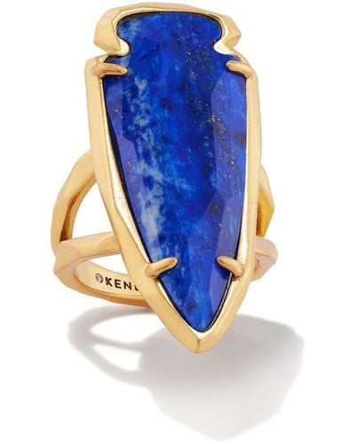 Kendra Scott Skylar Vintage Gold Statement Ring - Blue