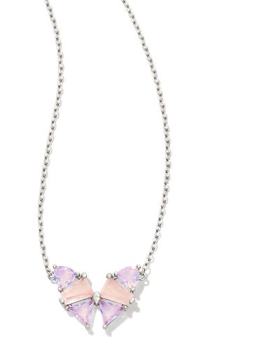 Kendra Scott Blair Silver Butterfly Pendant Necklace - White