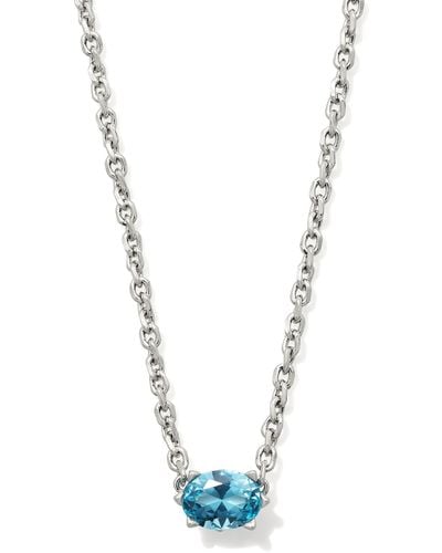 Kendra Scott Cailin Silver Pendant Necklace - Blue