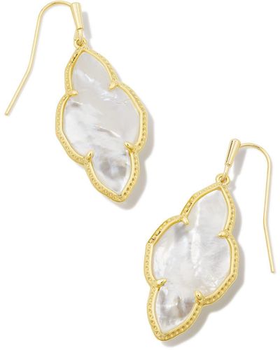 Kendra Scott Abbie Gold Drop Earrings - White