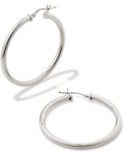Kendra Scott Tube Large 40mm Hoop Earrings - White