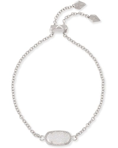 Kendra Scott Elaina Silver Adjustable Chain Bracelet - White