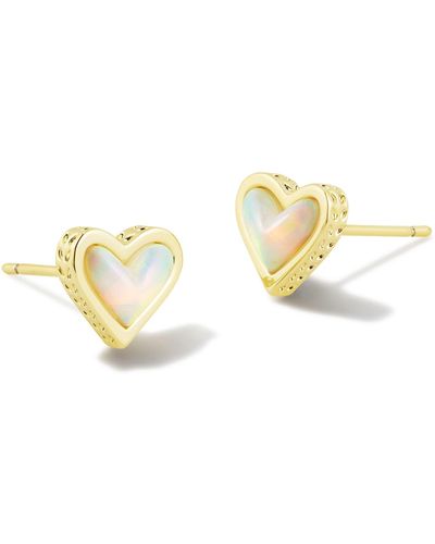 Kendra Scott Framed Ari Heart Gold Stud Earrings - Metallic