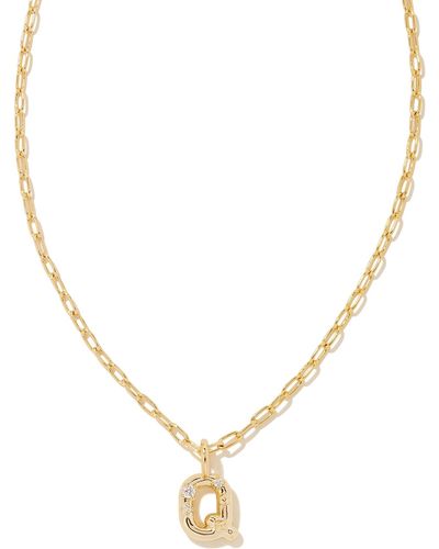 Kendra Scott Crystal Letter Q Gold Short Pendant Necklace - Metallic