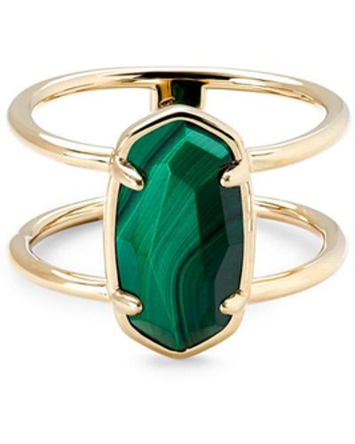 Kendra Scott Elyse 18k Gold Vermeil Double Band Ring - Green