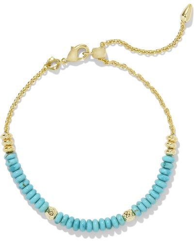 Kendra Scott Deliah Gold Delicate Chain Bracelet - Blue