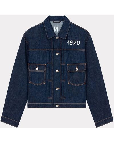 KENZO 'year Of The Dragon' Embroidered Denim Trucker Jacket - Blue