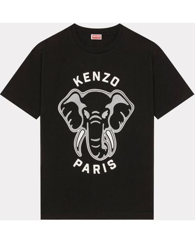 KENZO Oversized T-Shirt Éléphant "Varsity Jungle" - Schwarz