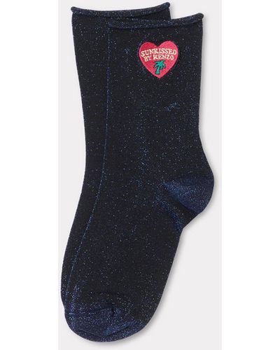 KENZO Socken " Stamp" aus Baumwolle und Lurex - Blau