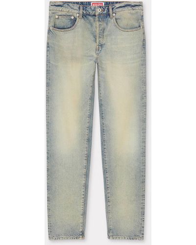 KENZO ' Drawn Varsity' Slim-fit Bara Jeans - Multicolor