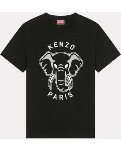 KENZO T-shirt loose fit brodé ' Elephant' - Noir