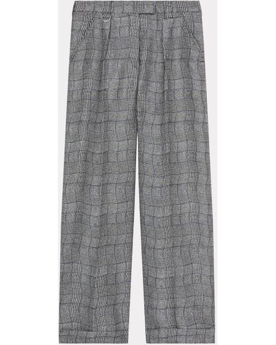 KENZO 'wavy Check' Suit Pants - Gray