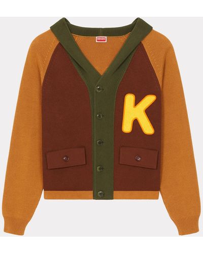 KENZO Cardigan mit farbiger Kapuze - Orange