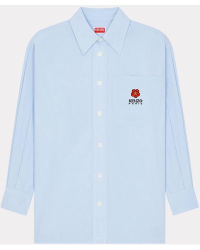 KENZO 'boke Flower' Embroidered Oversized Shirt - Blue