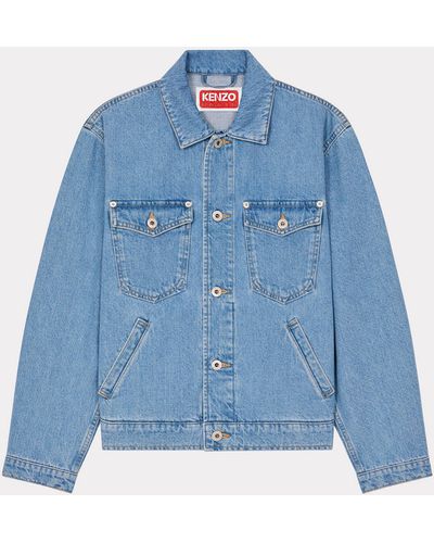 KENZO 'year Of The Dragon' Embroidered Trucker Jacket - Blue