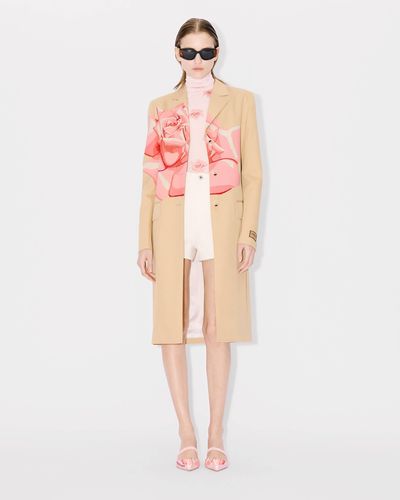 KENZO ' Rose' Embroidered Coat - Pink