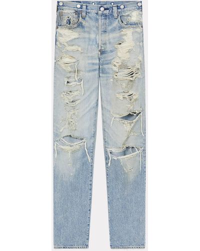 KENZO Jeans x LEVI'S® 501® 1933 im Used Look - Blau