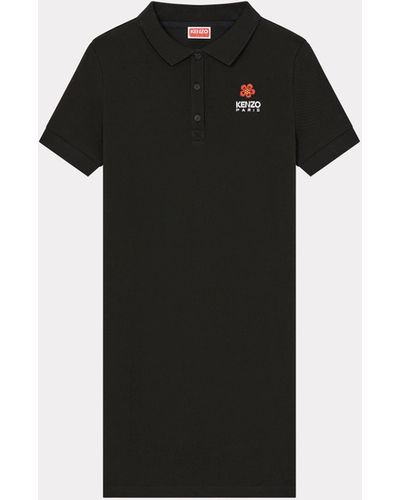 KENZO Robe polo brodée 'Boke Flower' - Noir