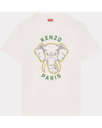 KENZO Lockeres T-Shirt Éléphant "Varsity Jungle" - Natur