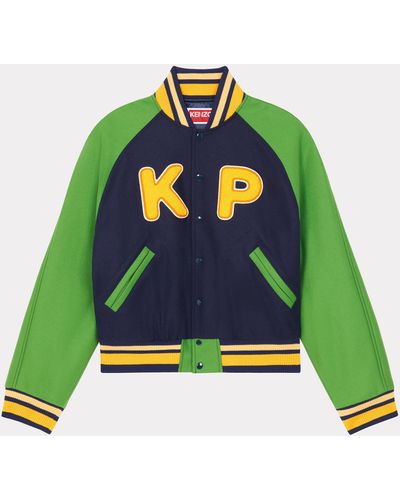 KENZO 'varsity' Genderless Wool Jacket - Green