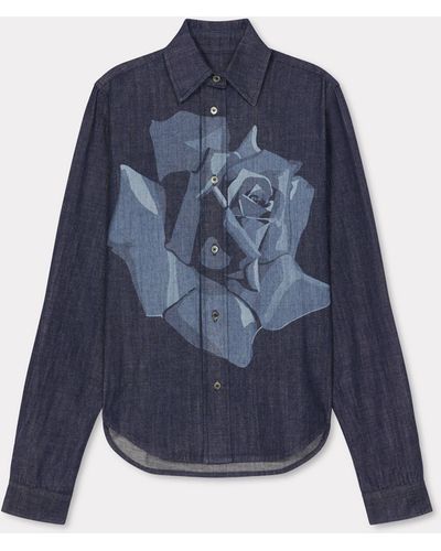 KENZO ' Rose' Fitted Shirt - Blue