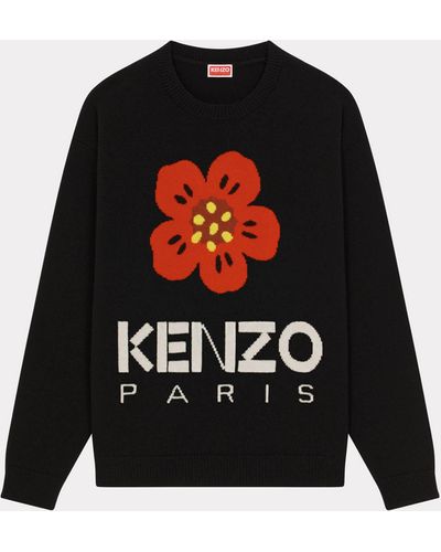 KENZO 'boke Flower' Sweater In Merino Wool - Black