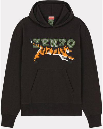 KENZO ' Pixel' Oversized Hoodie Sweatshirt - Black