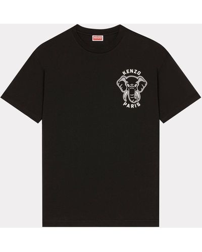 KENZO T-Shirt Éléphant "Varsity Jungle" - Schwarz