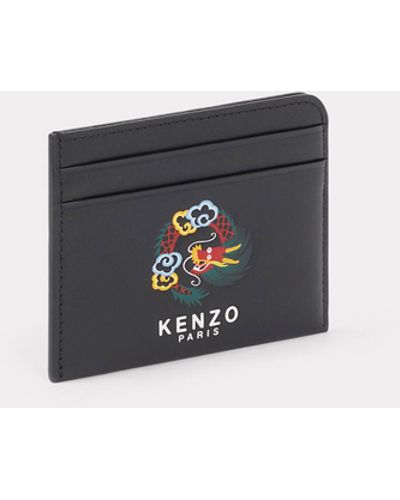 KENZO Kartenetui " Stamp" aus Leder. - Weiß