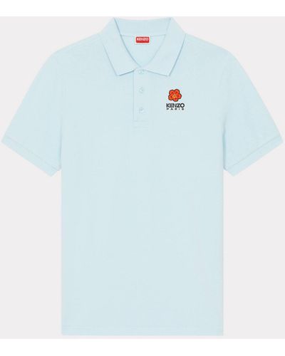 KENZO 'boke Flower' Embroidered Slim-fit Polo Shirt - Blue