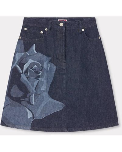KENZO ' Rose' Short Skirt - Blue