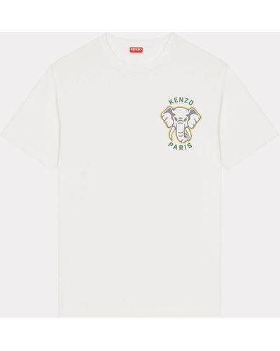 KENZO T-shirt Éléphant 'Varsity Jungle' - Blanc