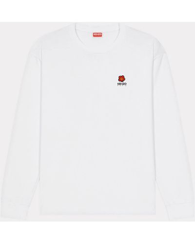 KENZO Langarm-T-shirt mit "Boke Flower" - Weiß