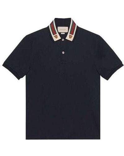 Gucci Stripe Short Sleeve Polo Navy - Blue