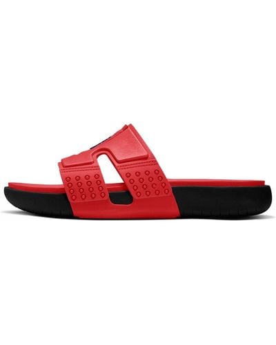 Nike Hydro 8 Colorblock Casual Black Slippers - Red