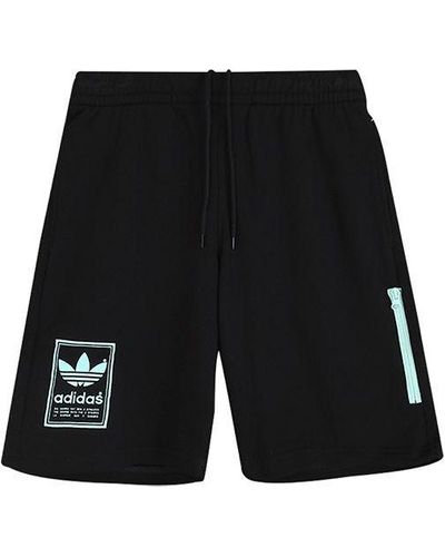 adidas Originals Contrasting Colors Zipper Shorts - Black