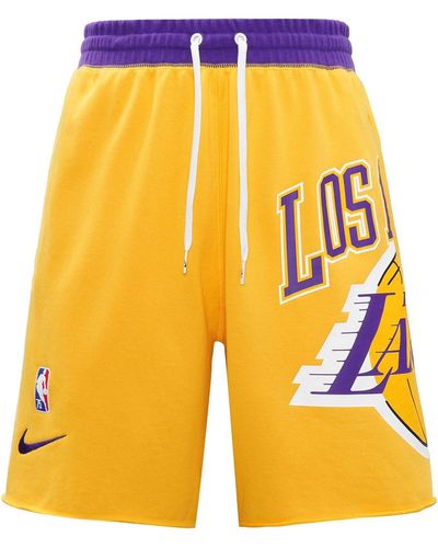 Nike Los Angeles Lakers Basketball Athleisure Casual Sports Breathable Shorts - Yellow