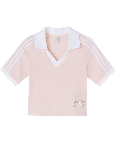adidas Originals Cropped Polo Shirts - Pink