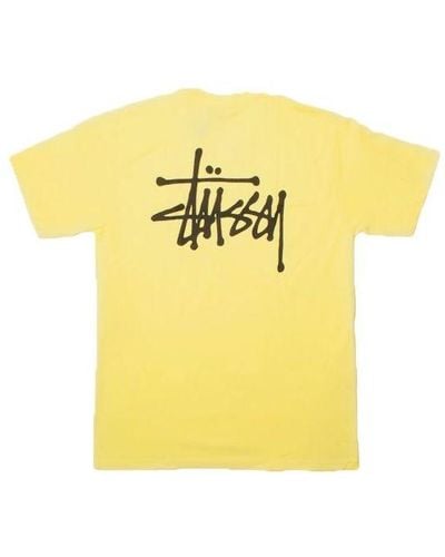 Stussy Basic T-shirt Yellow In Cotton