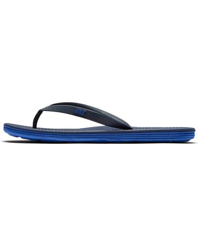 Nike Solarsoft Thong 2 Minimalistic Black Slippers - Blue