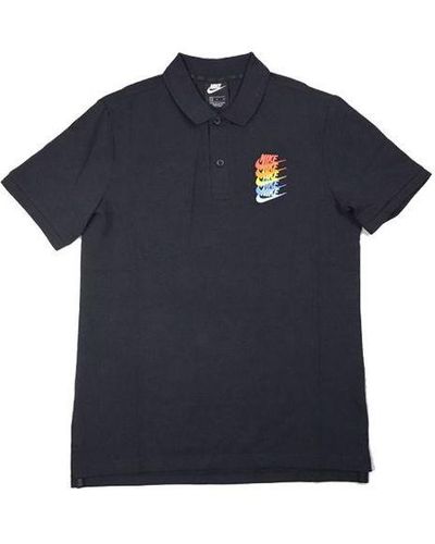 Nike Sportswear Polo Rainbow Gradient Polo Shirt - Blue