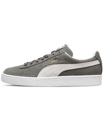 PUMA Suede Classic Low Top Board Shoes Gray - White