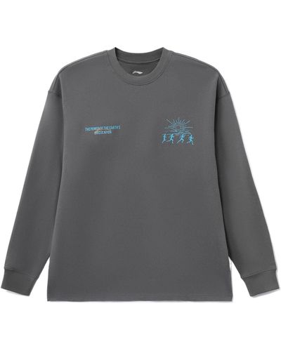 Li-ning Power And Nature Graphic Sweatshirt - Gray